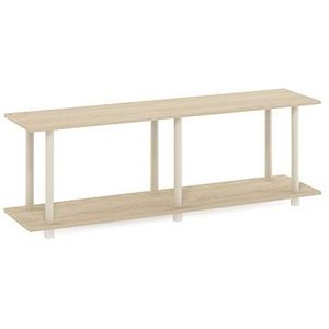 Furinno Geen Gereedschap Moderne Rechthoek Bijzettafel, Bauhaus Eiken/Beige, 29,46 (D) x 119,89 (B) x 40,39 (H) cm