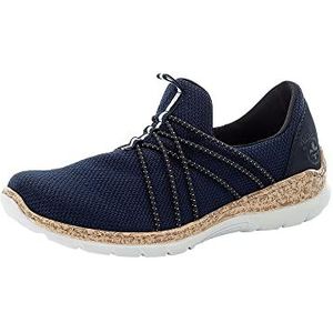 Rieker Lage sneakers voor dames, N42K1, lage schoenen, blauw 14, 36 EU