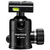 Mantona Onyx 12 kogelkop (M1-3612A) Arca-Swiss compatibele snelwisselplaat 50 mm, professionele verwerking voor DSLR, spiegelloze camera, systeemcamera, digitale camera, camcorder zwart