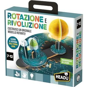 Headu Rotatie en revolutie Bouw een origineel roterend model It57083 Wetenschappelijk spel voor kinderen van 6 tot 10 jaar, gemaakt in Italië