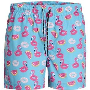 JACK & JONES Jpstmaui Jjswim Novelty Aop AKM Pls voor heren, scuba blue, 46