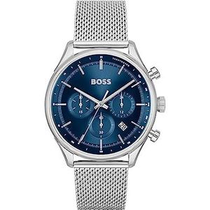 BOSS Heren analoog kwartshorloge met roestvrijstalen band 1514052, Blauw