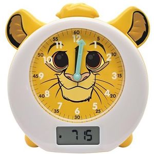 Lexibook, Disney De Leeuwenkoning, Simba, Mijn Educatieve Slaapgenoot, Wekker, nachtlampje, zonsopgangsimulator, timer, dubbele tijdweergave, oplaadbare batterij, geel, RLT100AN