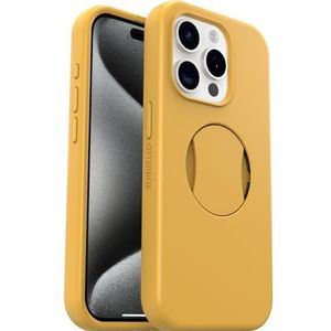 OtterBox OtterGrip Symmetry hoes voor iPhone 15 Pro voor MagSafe, valbestendig, beschermhoes met ingebouwde grip, 3x getest volgens militaire standaard, Geel