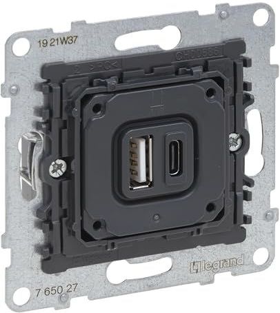 Stekker - USB-oplaadaansluiting - Kunststof - IP40 - IK04