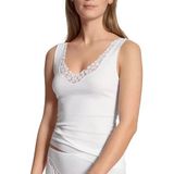 CALIDA Feminin Sense Tanktop voor dames, V-hals, van 100% extra fijn katoen, fijn geribbeld, verstelbare bandjes, naad- en zoomvrij, wit, 52/54 NL
