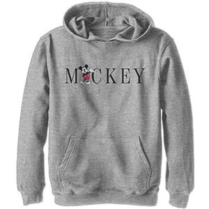 Disney Characters Simply Mickey Boy's Hooded Pullover Fleece, Athletic Heather, Small, Athletic Heather, S