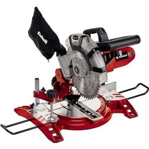 Einhell Kap- en Verstekzaag TC-MS 2112 (1600 W, zaagblad diametro 210 mm, zaagbreedte 120 mm, zwenkbare zaagkop), Rood