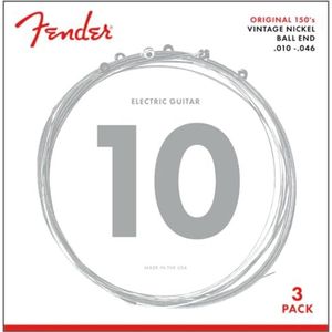 Fender Original 150 String Set - 150R (010/046) - 3 Pack - Pure Vintage Nickel - Ball Ends