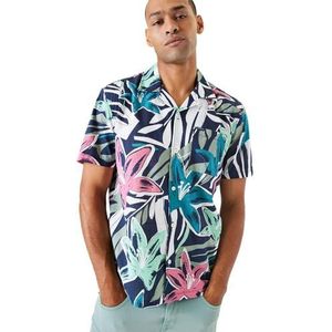 GARCIA - Overhemd - Blauw - Katoen - Korte Mouwen - Regular Fit