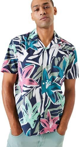 GARCIA - Overhemd - Blauw - Katoen - Korte Mouwen - Regular Fit