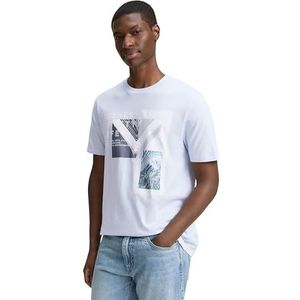 Tom Tailor Denim - T-shirt - Effen - Puur Katoen - Motiefprint - Korte Mouwen