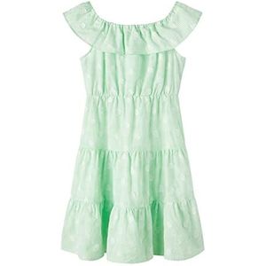 NAME IT Girl's NKFFIDOT CAPSL Dress Jurk, Green Ash, 146, Green Ash, 146 cm