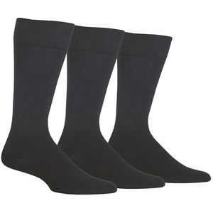 Chaps Mens Assorted Solid Crew (3 Pack) Dress Sock, Black Solid No Logo, Sock size 10-13, Shoe size 6-12