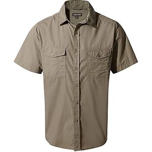 Craghoppers Heren Kiwi shirt met korte mouwen wandelen - bruin - 3XL