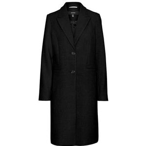 Bestseller A/S Dames VMBLAZA AW23 Long Wool Coat BOOS jas, zwart, M, Schwarz, M
