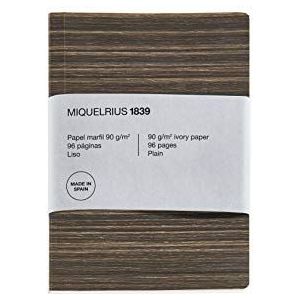 Miquelrius Gerecycled notitieboek, omslag van papier in houtlook, A5, 148 x 210 mm, 96 gladde pagina's 90 g/m², ivoorkleurig, houtdesign