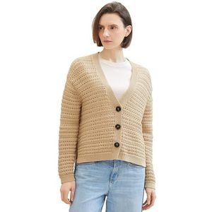 TOM TAILOR Gebreid vest voor dames, 11485 - Sandy Beige, L