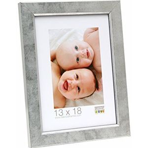 Deknudt Frames Fotolijst met net, zilverkleurig, hout, zilver, 13x18
