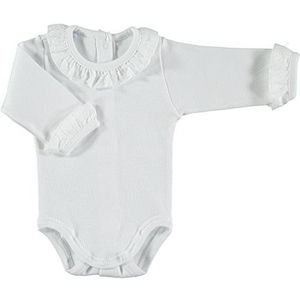 babidu Babybody met Batista-hals, Wit, 12 Maanden