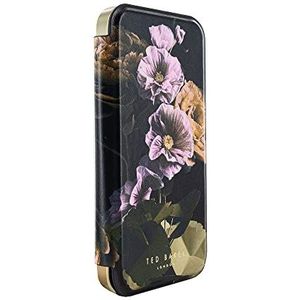 Ted Baker GLADIAS Zwart Papier Bloemen Spiegel Folio Telefoon Case voor iPhone 12/12 Pro Gouden Shell