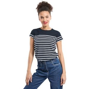 Armor-lux Dames Marinier Etel Héritage Dames T-shirt, Veelkleurig (Bi8 Rich Navy/Wit Bi8), 44