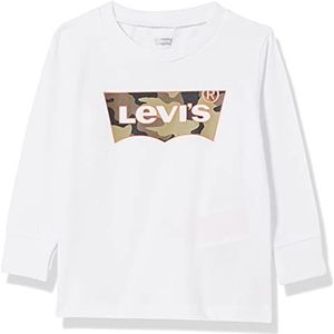 Levi's Lvb T-shirt met lange mouwen voor babyjongens 6ed611 button-down shirt, Wit, 12 maanden