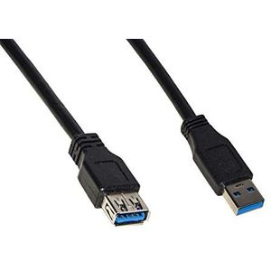 Verlengkabel USB 3.0 stekker A mannelijk/vrouwelijk van koper 1 m