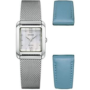 Citizen Dames analoog Eco-Drive horloge met roestvrijstalen armband, zilver, armband