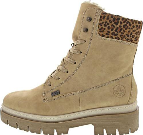 Rieker - Enkellaarsjes - Bruin - Dierenprint - Imitatieleder