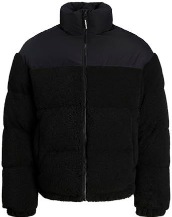 JACK & JONES Jcoflare Teddy Puffer Jacket, zwart, L