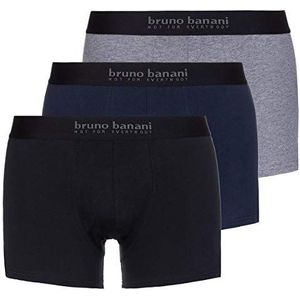 bruno banani Boxershorts voor heren, verpakking van 3 stuks, meerkleurig (zwart/navy//grijsmelange 2753), XXL