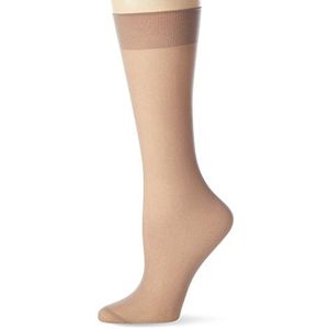 Nur Die Kniekousen voor dames, 30 denier, semi-ondoorzichtige, transparante nylon sokken, matte look met comfortabele band, kniekousen voor dames, parel, Eén Maat