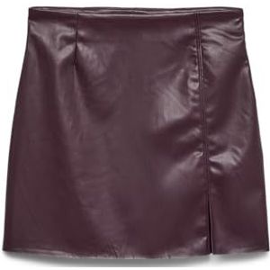 VERO MODA - VMNELLY - Minirok - Wijnrood - Imitatieleder