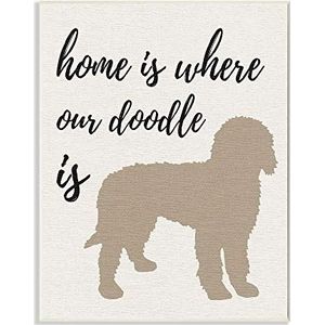 Stupell Industries Home is Where Our Golden Doodle is Stretched Canvas Wall Art, proudly Made in USA