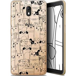 Caseink Hoesje voor Wiko View GO (5.7) Gel HD [Nieuwe Collectie - Zacht - Schokbestendig - Gedrukt in Frankrijk] Zwarte Hond