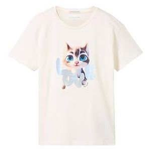 TOM TAILOR T-shirt voor meisjes, 12906 - Wool White, 116/122 cm