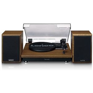 Lenco LS-100 HiFi-draaitafel met Bluetooth 5.0 - Externe luidspreker - 2 x 10 W RMS - Riemaandrijving - Automatische uitschakeling - Hout