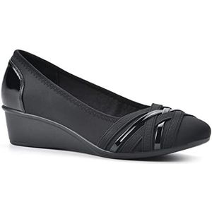 CLIFFS BY WHITE MOUNTAIN Women's Bowie Wedge, Black/Nylon, 10 W