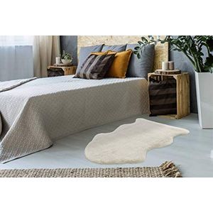 Schapenvacht tapijt Sheepskin zacht wollig slaapkamer ivoor 60x90cm