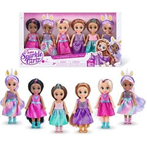 SPARKLE GIRLZ 6 Pack van prinses poppen van ZURU Fashion, afneembare jurken, geschenken voor meisjes 4-8, Poseable Fashion Doll, Pretend Play