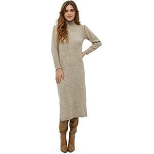 Peppercorn Dames Helene Puffsleeve Bruin UK | Herfstjurken | Maat XS, 0273M Warm Sand Melange, 0273m Warm Zand Melange, XS