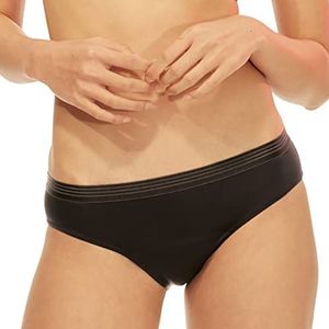 Bodyform Wasbare menstruatiebroek - bescherming tot 12 uur - menstruatieondergoed voor matige stroom, bikini-knippen, 1 stuks, zwart, maat XS