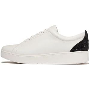 Fitflop - Rally Crystal-BACKTAB - Leren Sneakers - Zwart