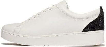 Fitflop - Rally Crystal-BACKTAB - Leren Sneakers - Zwart