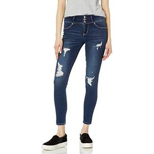 WallFlower InstaSoft Sassy Skinny jeans voor dames, hoge taille, Instasoft Sassy skinny jeans, iris, 3