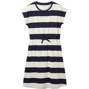 TOM TAILOR meisjes jurk, 35537 - Navy White Stripe, 176 cm