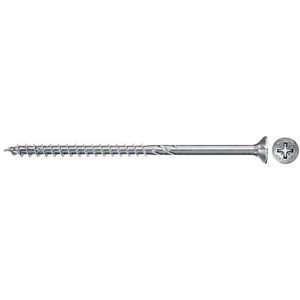 fischer PowerFast II CZP 4,0 x 40, spaanplaatschroef (100 stuks) met gedeeltelijke schroefdraad, verzonken kopschroef met kruiskop, schroef voor houtbewerking, vermindert inschroefweerstand en