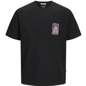 JACK & JONES Jorhydra Back Tee Ss Crew Neck Se25 voor heren, zwart, XS