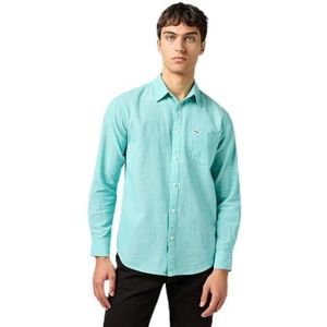 Overhemd - Geweven - Lichtblauw - 54% Linnen, 46% Katoen